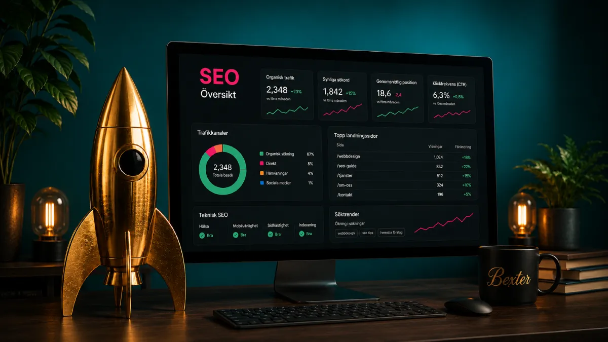 SEO-översikt som visar på ökade visningar