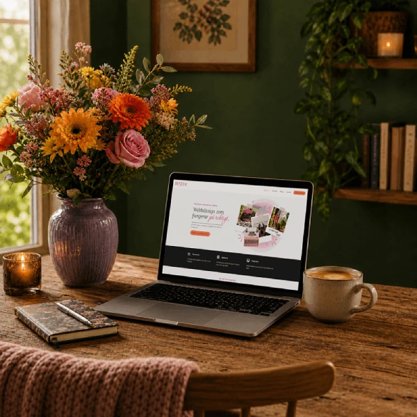 Laptop med webbdesign av Bexter Studio